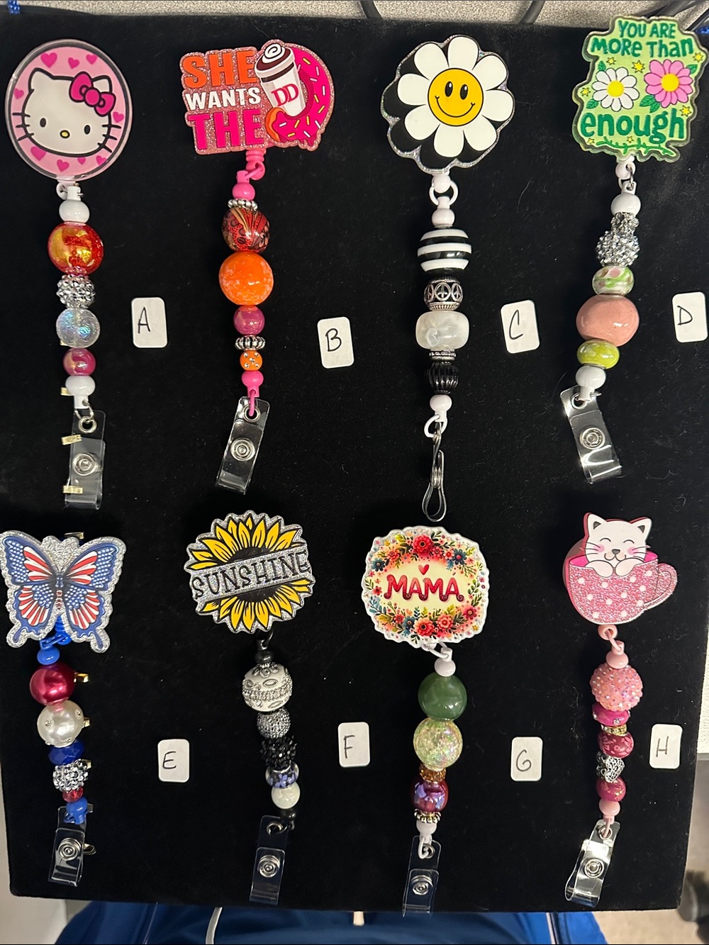 Handmade Decorative Beaded Badge Reels (5)
Sold individually